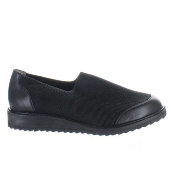 David Tate Social‎ Black Knit Shoes Size 10 Leather Lining Fabric Loafers NEW - Picture 1 of 8